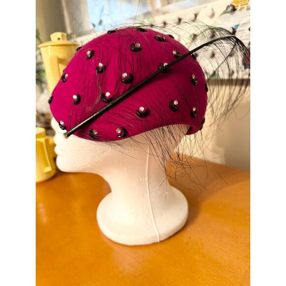 Mr. John Classic Hat, New York, Paris, Fuscia and Rhinestones, Feather main image 9